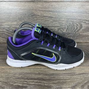 Nike Women's Size 8.5 Flex Trainer 4 Black Purple Volt Cross Training Shoes